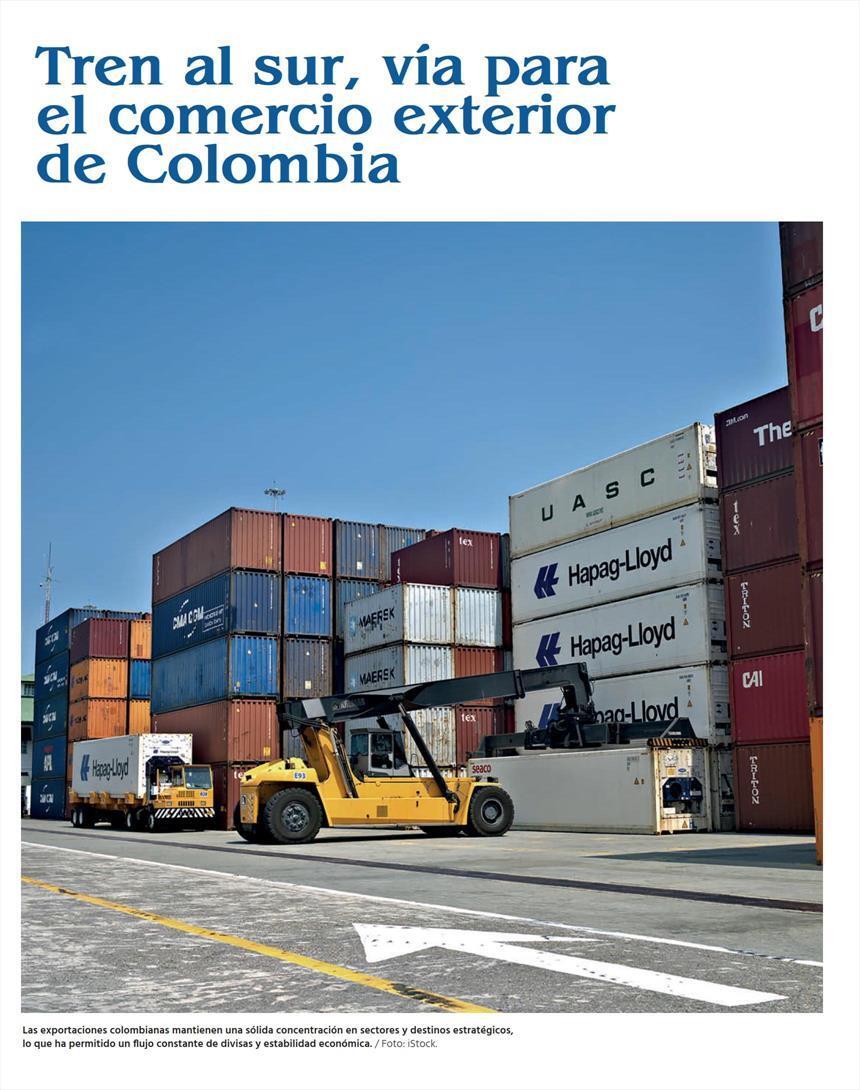 Tren al sur vía para el comercio exterior de Colombia